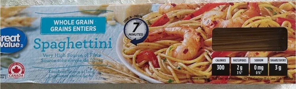 Whole grain spaghettini