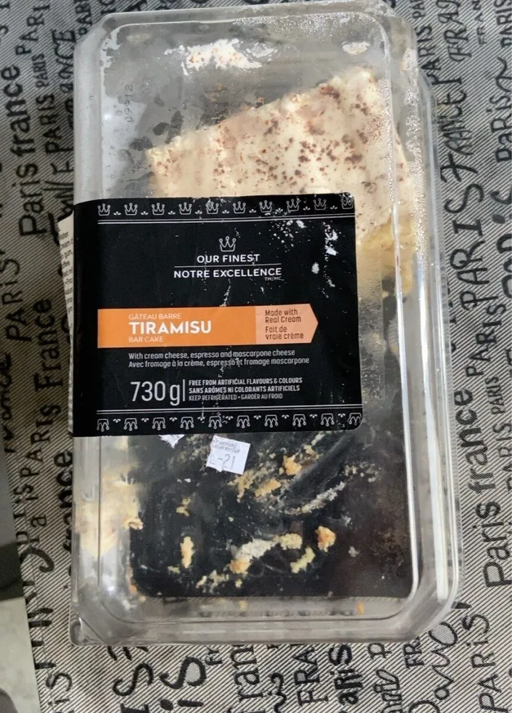 Gâteau barre Tiramisu