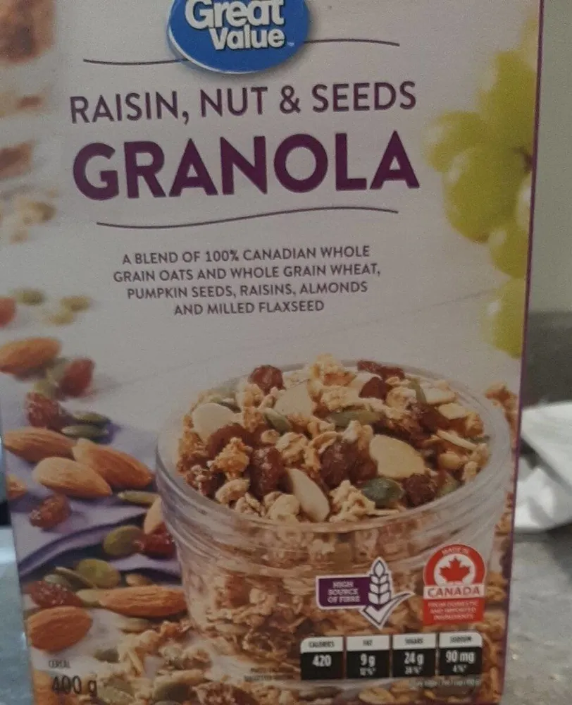 Raisin, nut & seeds granola