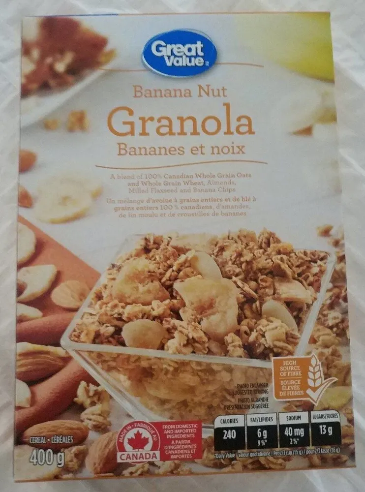 Granola bananes et noix