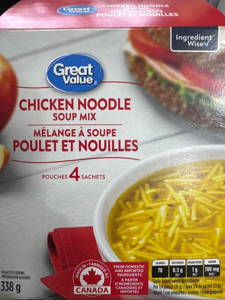 Mélange à soupe poulet et nouilles
