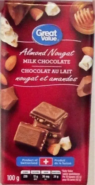 Chocolat au lait nougat et amandes