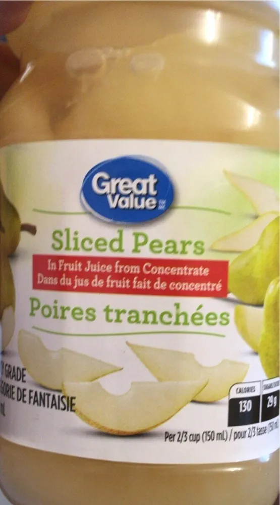 Sliced pears