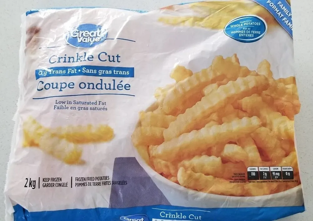 Crinkle cut frozen fried potatoes