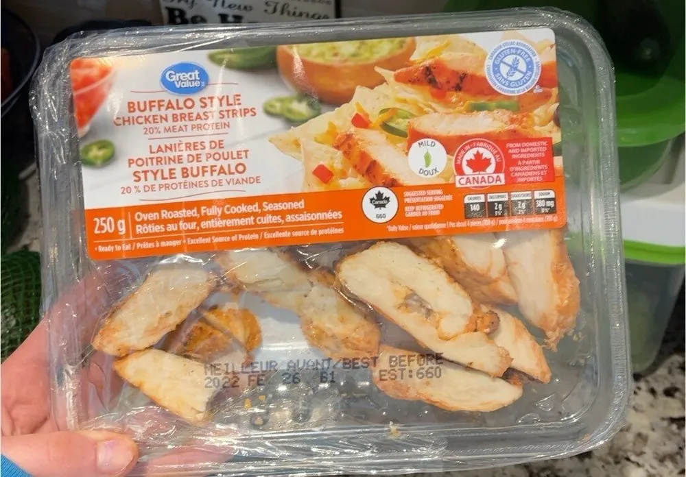 Buffalo style chicken breast strip