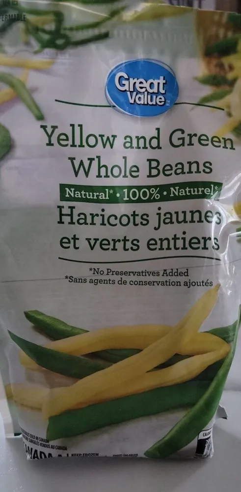Haricots jaunes et verts entiers
