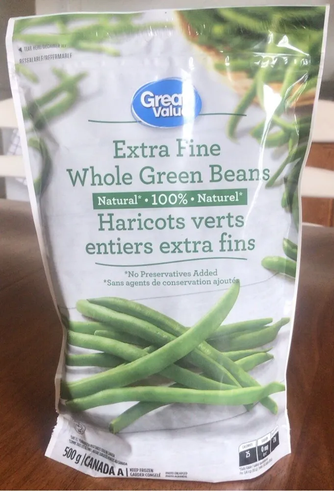 Haricots verts entiers extra fins