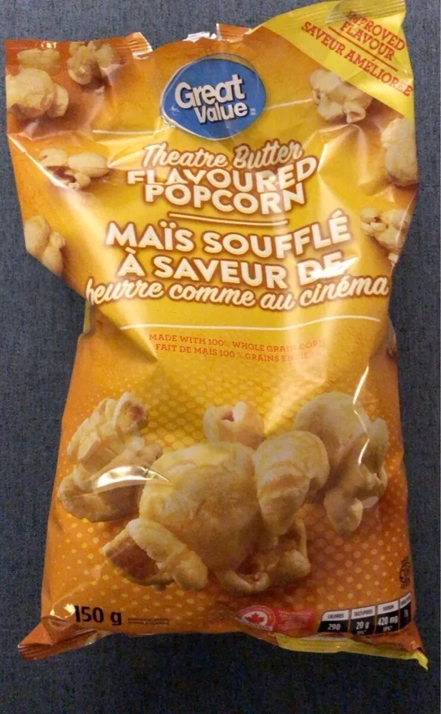 Maïs soufflé à saveur de beurre comme au cinéma