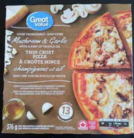 Pizza à croûte mince champignons et ail