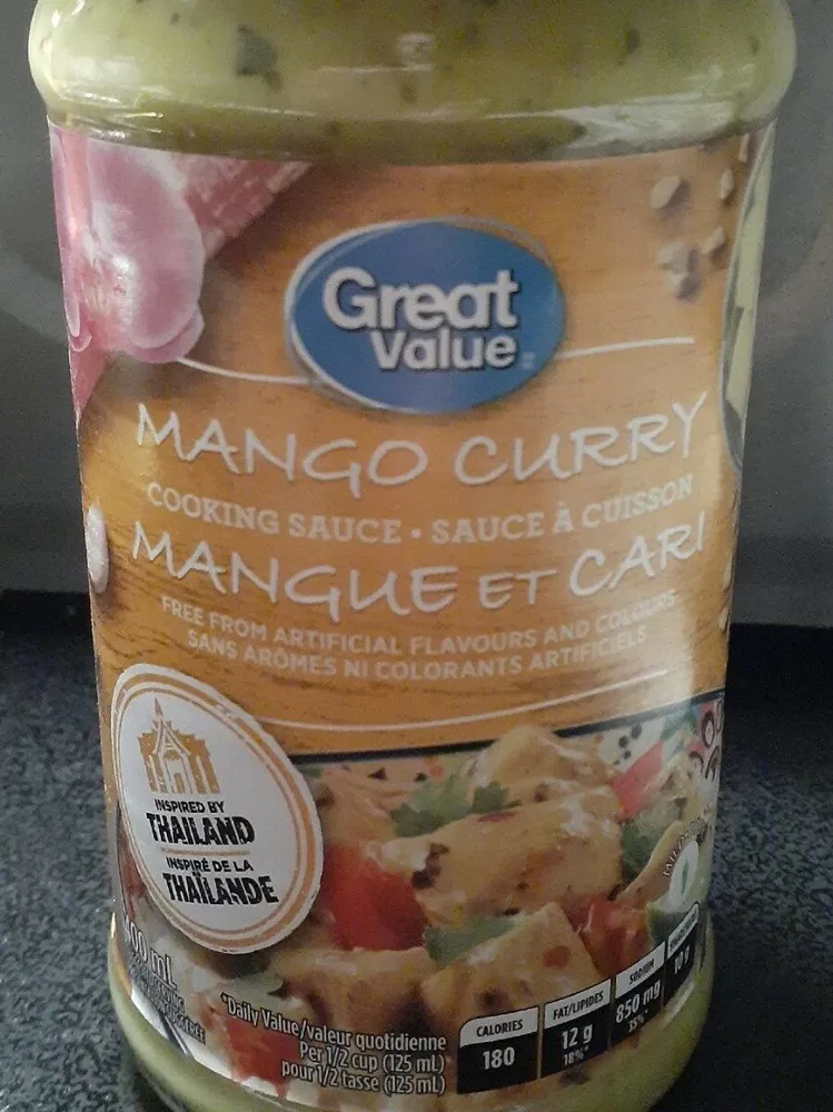 Mangue et cari sauce à cuisson