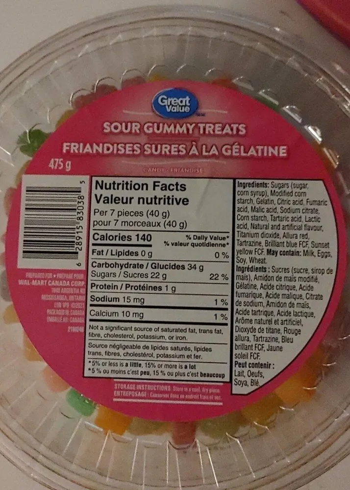 Sour gummy treats