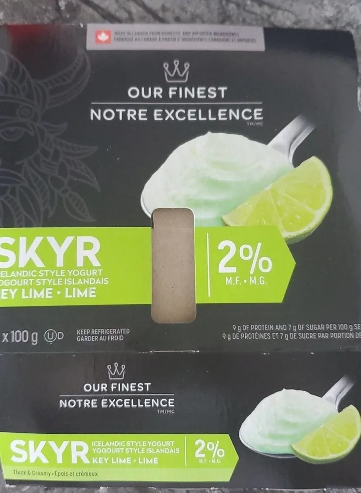 Yogourt style Islandais Skyr lime