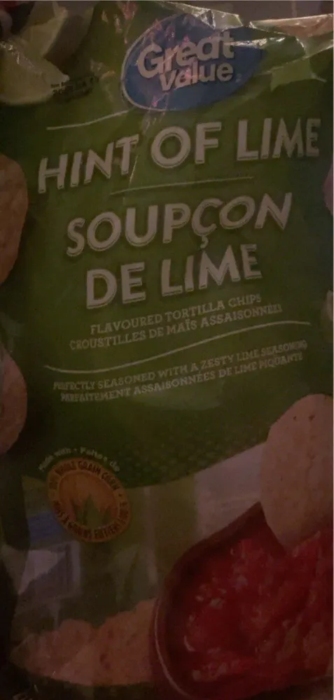 Hint of Lime flavoured tortilla chips