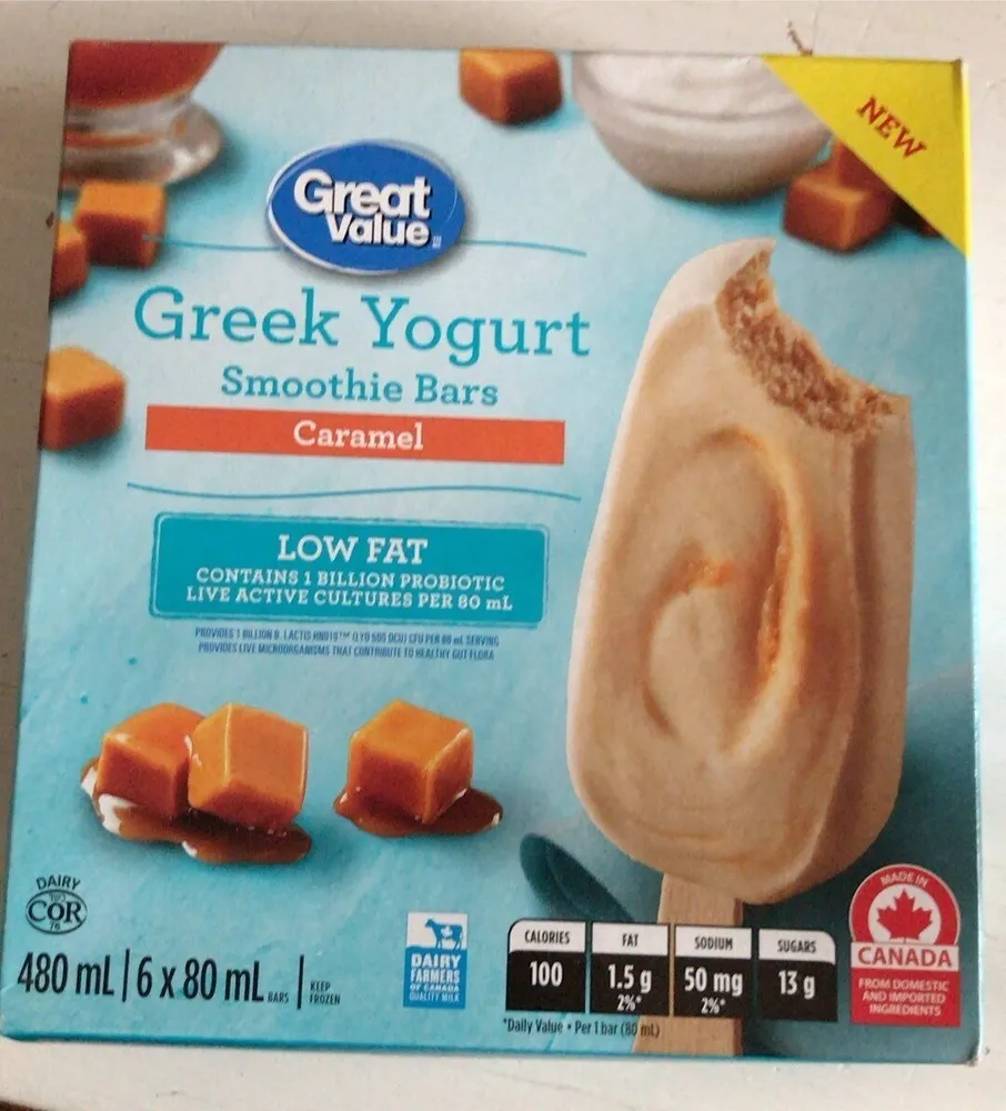 Greek yogurt smoothie bar caramel