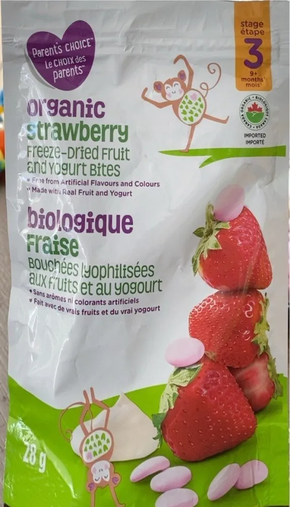 Bouchées lyophilisées aux fruits et au yogourt