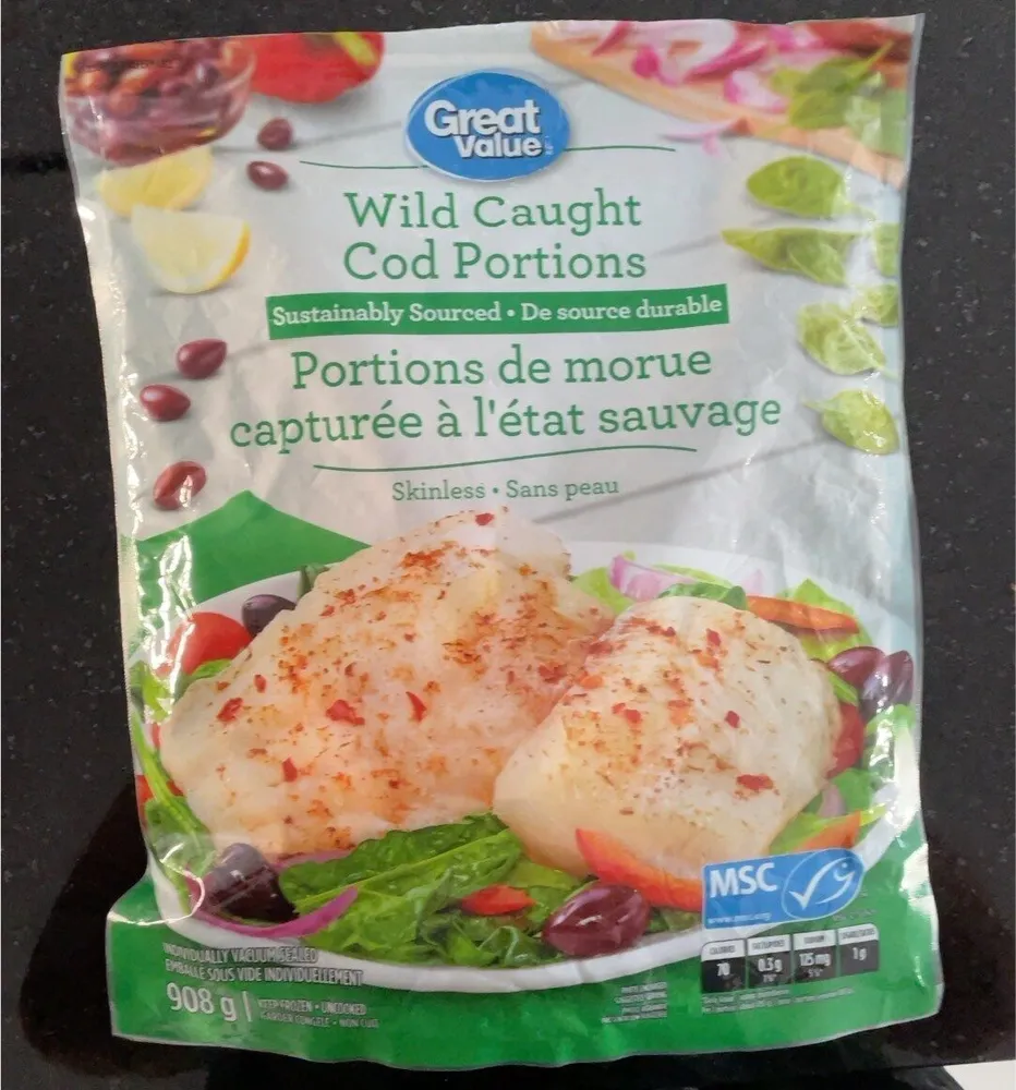 Portions de morue sauvage