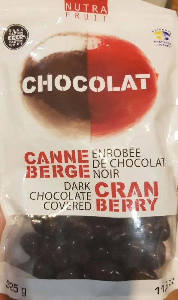 Canneberge enrobée de chocolat noir