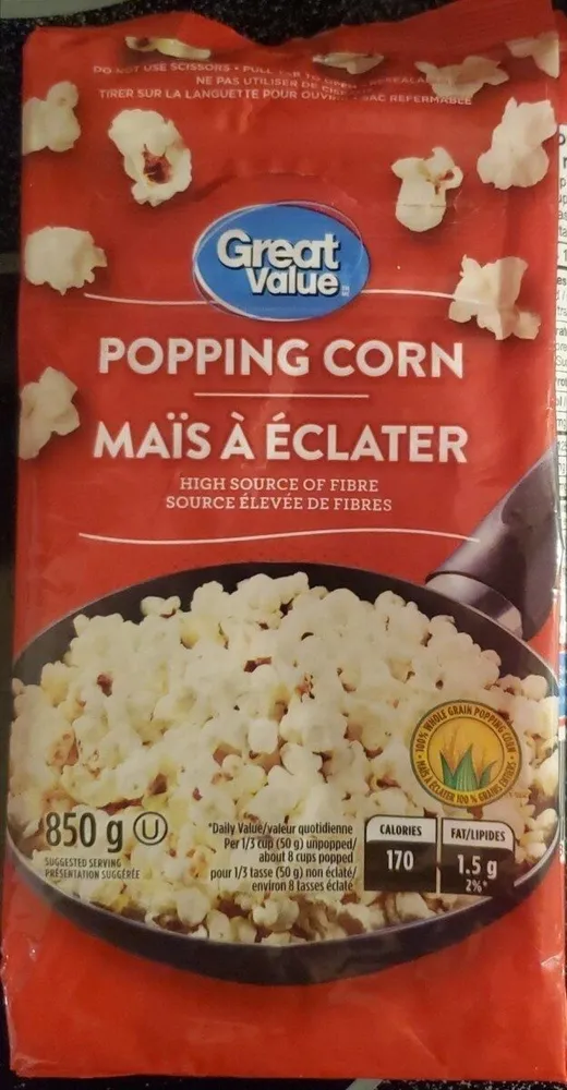 Grains de maïs à éclater