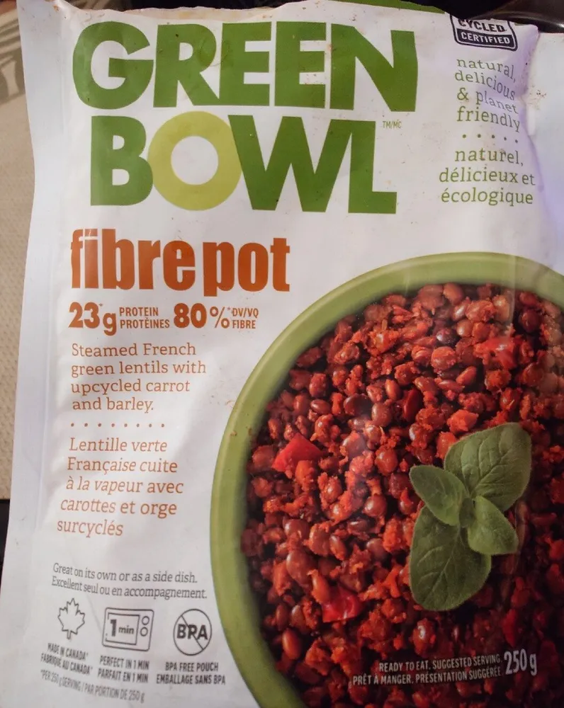 Fibre Pot (Steamed French Green Lentils with Upcycled Carrot and Barley)