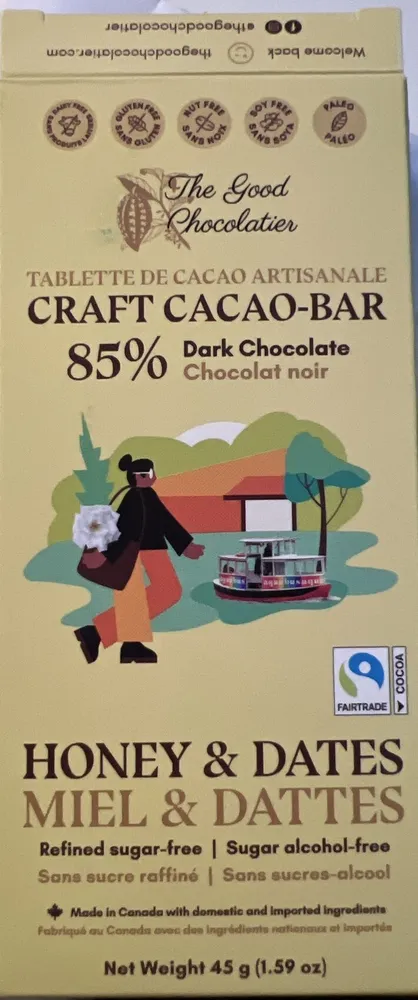 Honey & Dates 85% Dark Chocolate