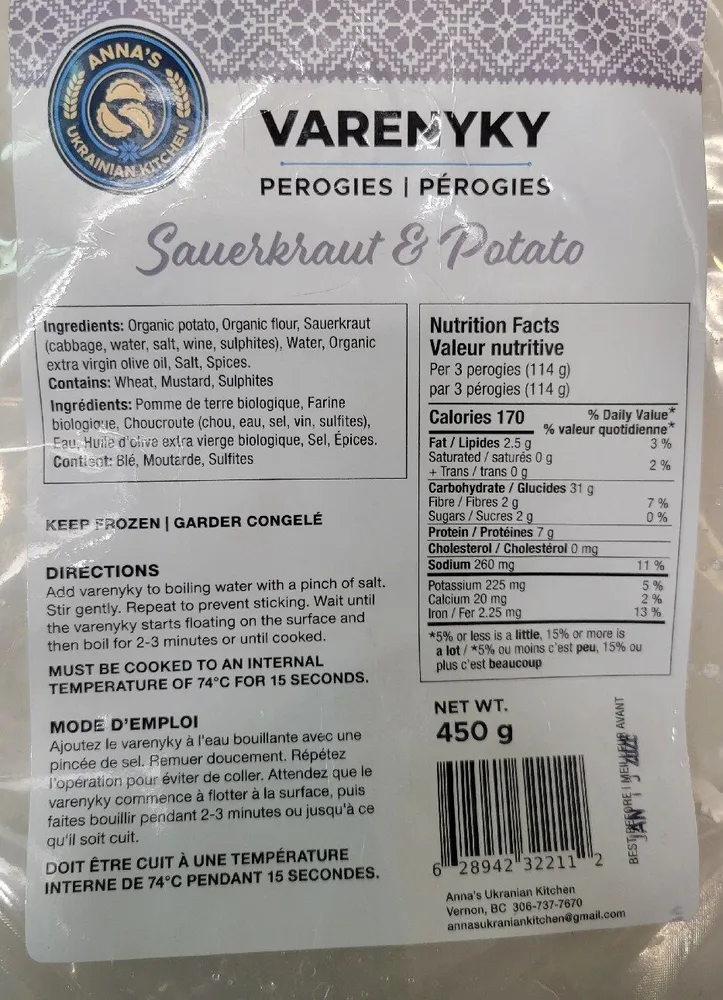 Sauerkraut & Potato Varenky