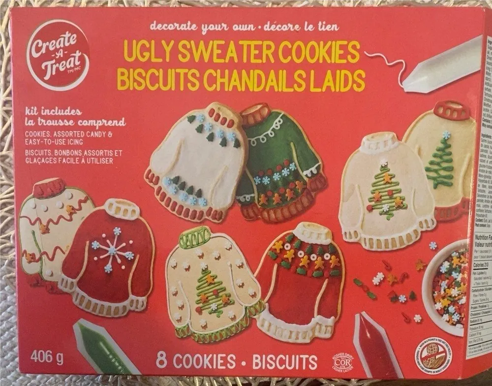 Ugly sweater cookies