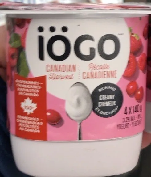 Yogourt framboises et canneberge