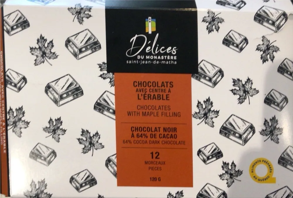 Chocolats avec centre à l’érable