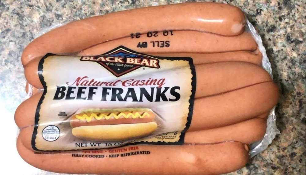 Natural casing beef franks