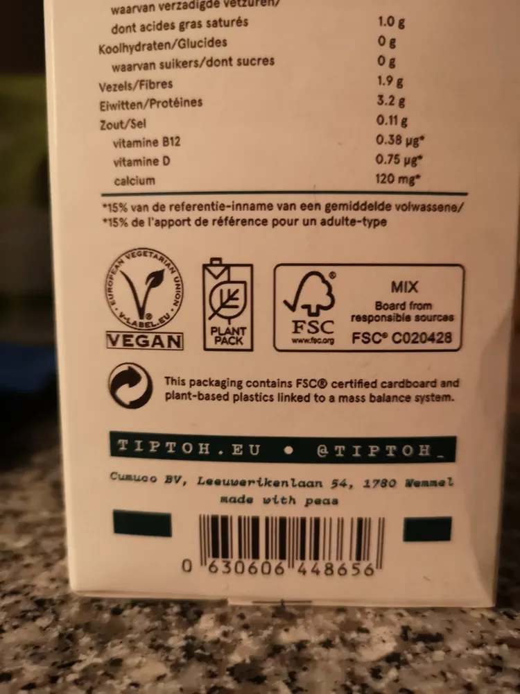 Tiptoh unsweetened 1litre