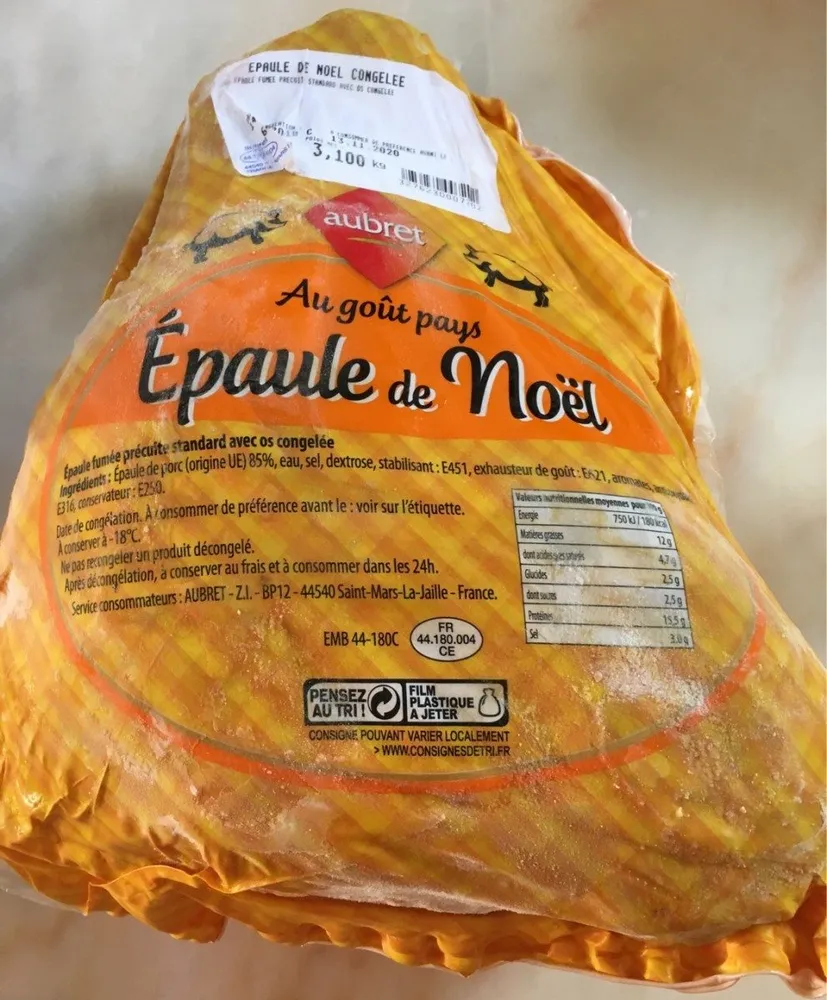 Epaule de noël congelée