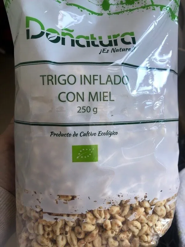 Trigo inflado con miel
