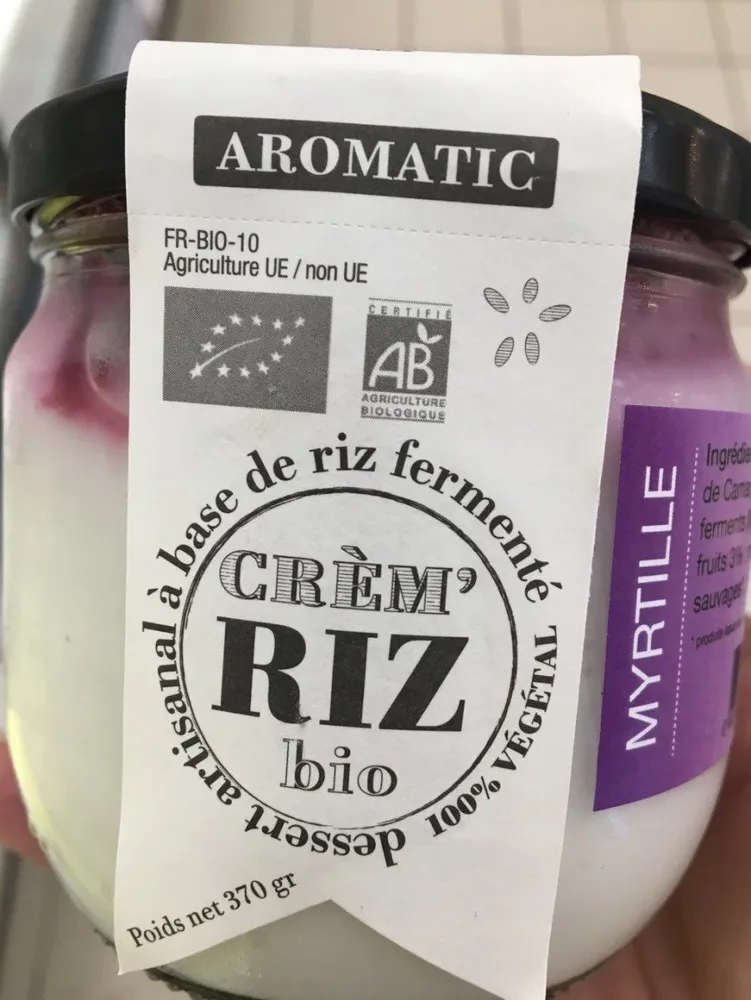 Crèm’riz bio myrtille