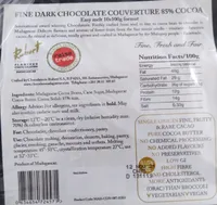 Dark chocolate couverture 85%