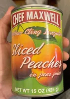 Sliced peaches in pear juice