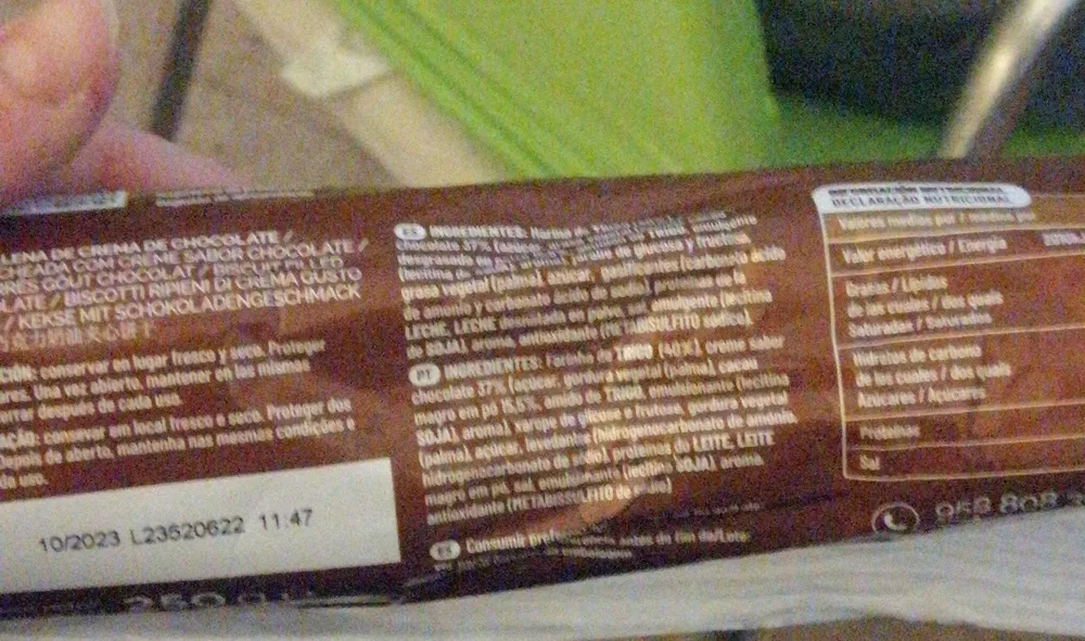 Galletas rrellenas de chocolate covirzn