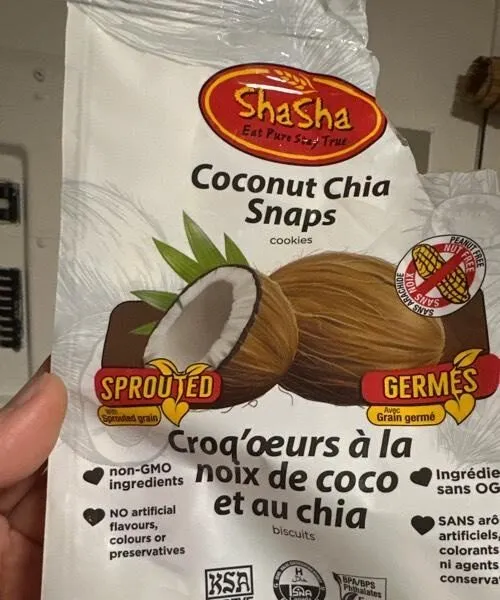 Coconut chia snaps