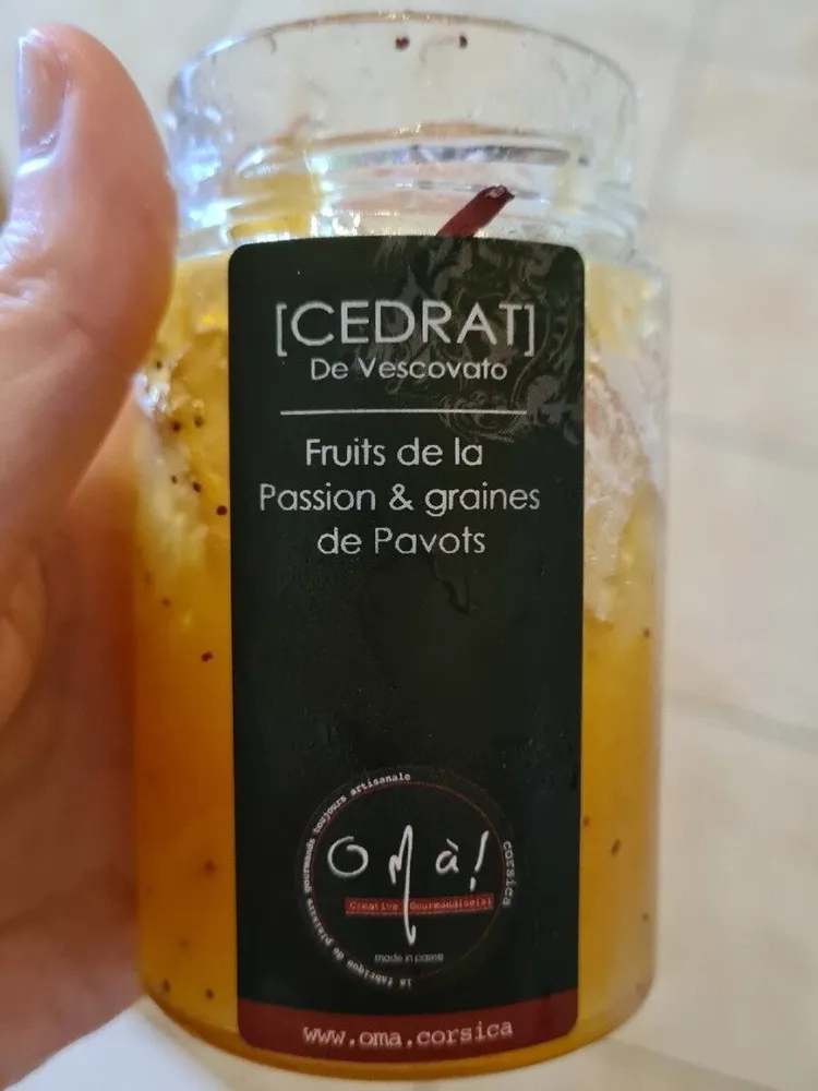 Confiture fruit de la passion et graine de pavot
