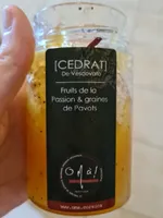 Confiture fruit de la passion et graine de pavot