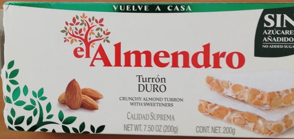 El Almendro Turron Duro Sin Azúcares Añadidos