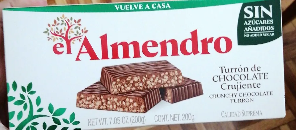 Turrón de chocolate crujiente
