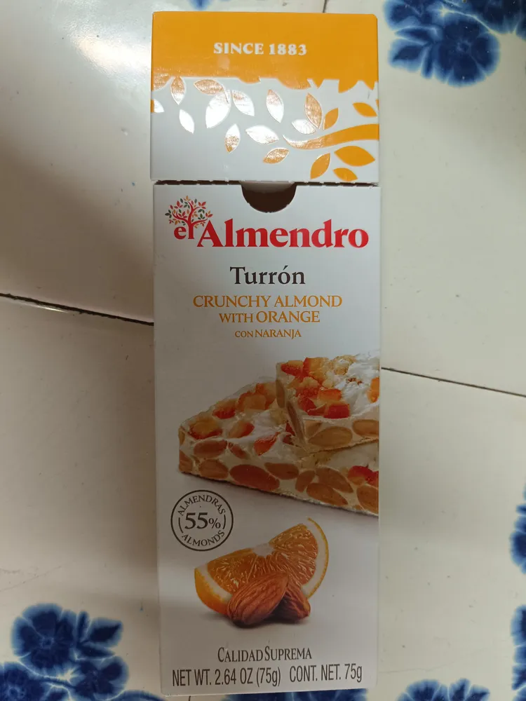 Turrón Crunchy Almond with Orange