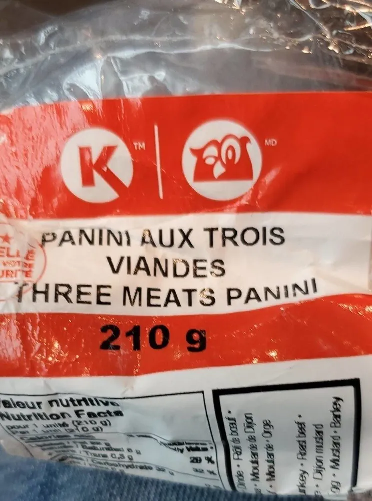 Three meats panini