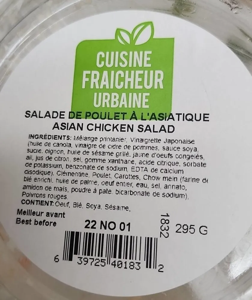 Salade de poulet à l'asiatique