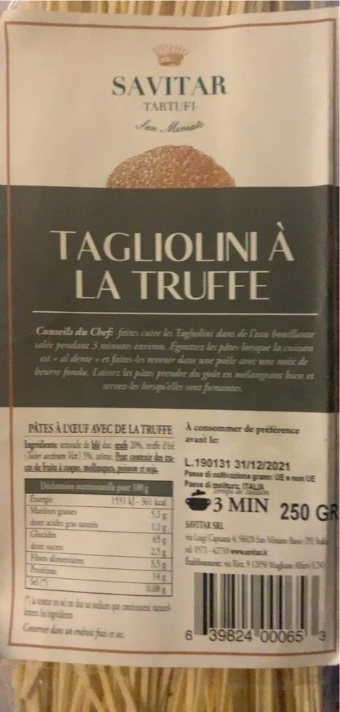 Tagliolini à la truffe
