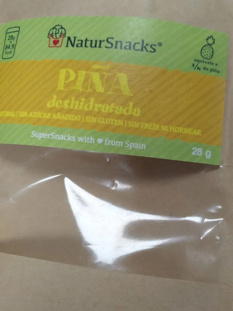Snack de piña deshidratada
