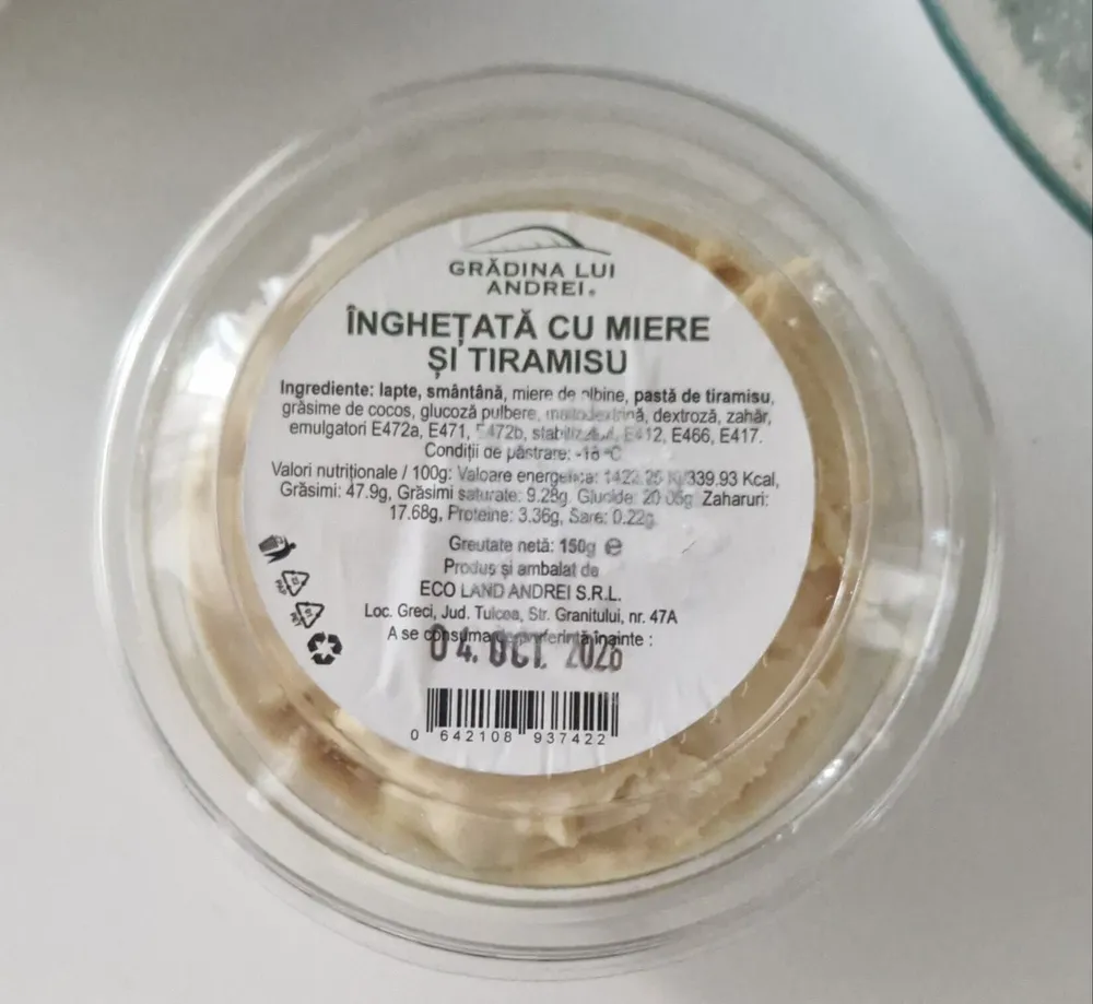 Înghețată cu miere și tiramisu