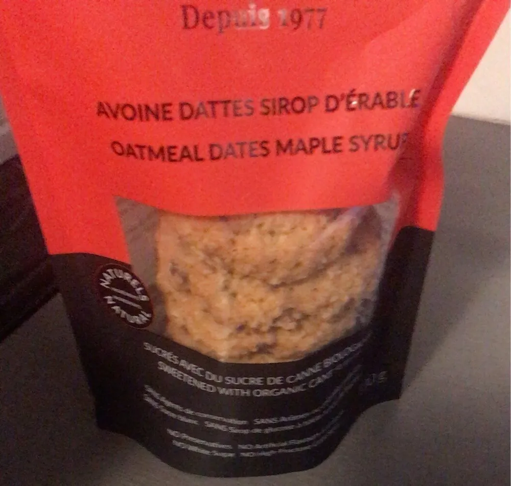 Biscuits avoine erable et dattes