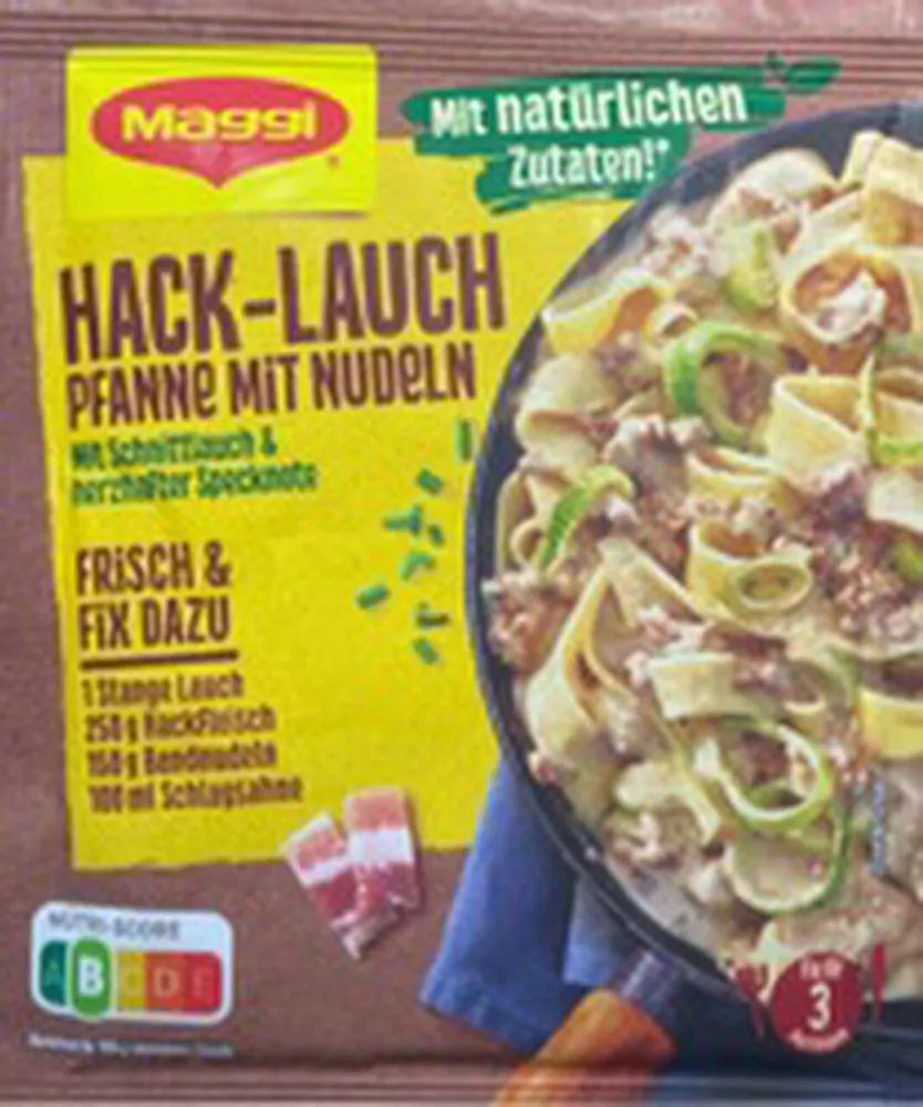 Hack-Lauch Pfanne mit Nudeln