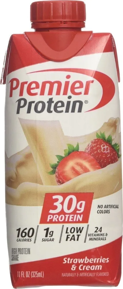 High protein shake strawberry cream